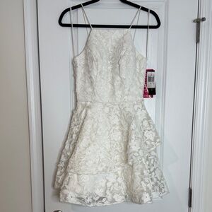 Betsy & Adam Ivory Floral Lace Kids Dress